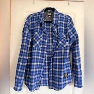 Blue Plaid Button-Up Shirt